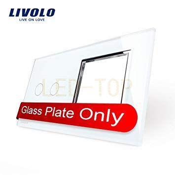 VL Gang Logo - Livolo EU VL C7 C2 SR 11 White Glass Panel 2 Gang & 1