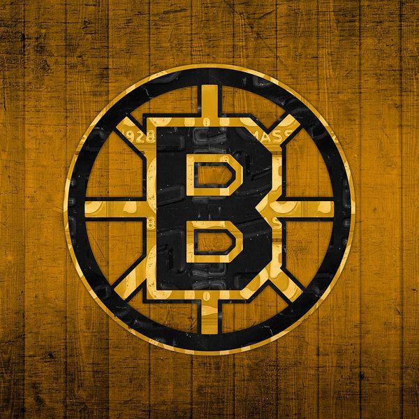 Boston Bruins Logo - Boston Bruins Hockey Team Retro Logo Vintage Recycled Massachusetts ...
