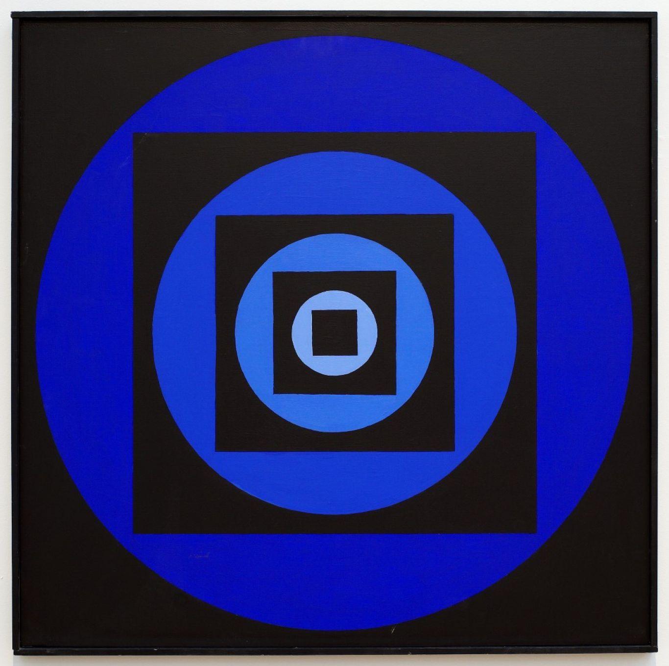 Circle Blue Rectangle Logo - Eyborg Guðmundsdóttir: Circle, Square and Line