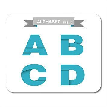 ABC Color Logo - Amazon.com : Boszina Mouse Pads Bold White ABC Color Origami Letters ...
