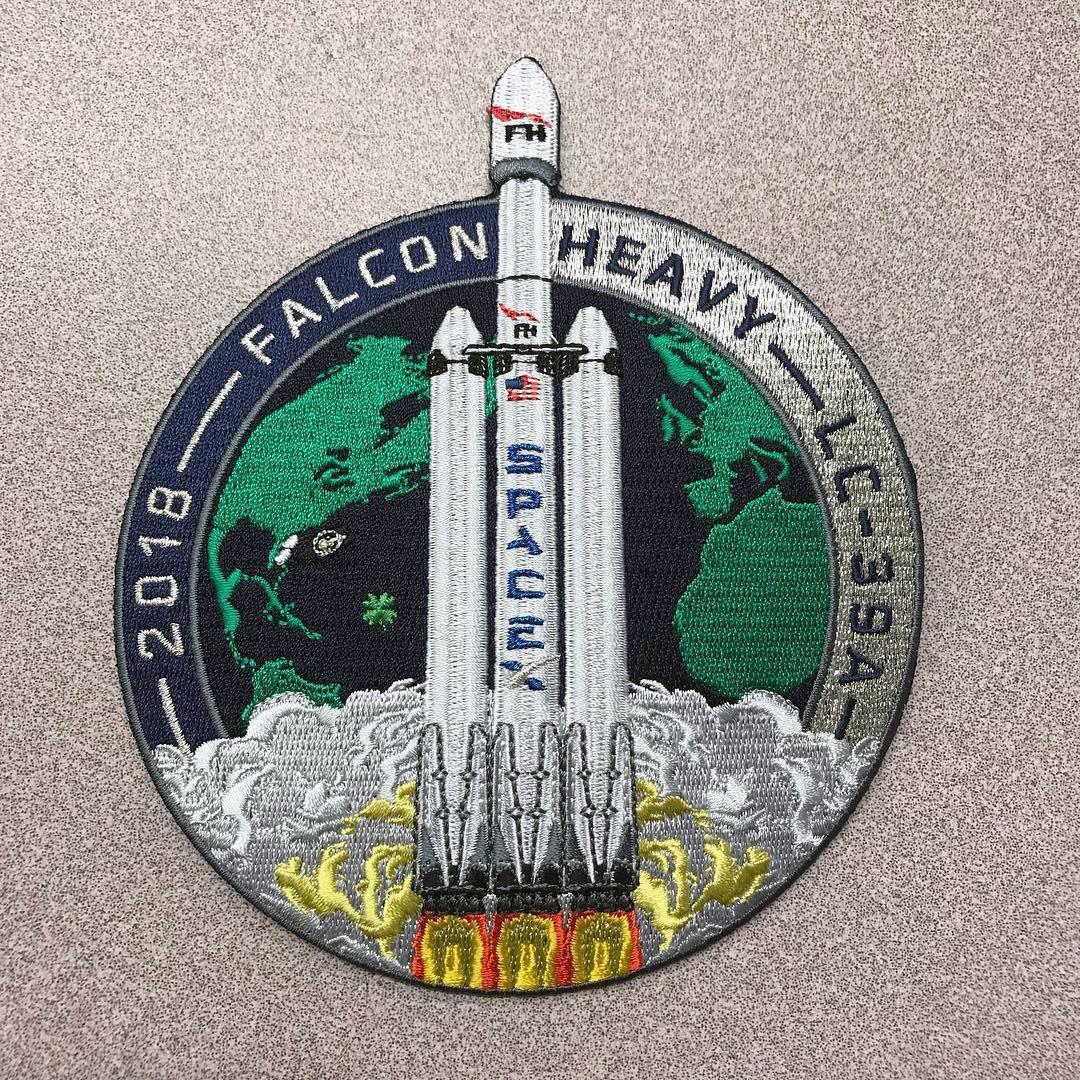 Falcon Heavy SpaceX Logo - SpaceX Falcon Heavy demo mission patch - collectSPACE: Messages