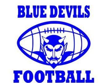 Blue Devils Football Logo - Red Devils Football high school college SVG File Cutting DXF