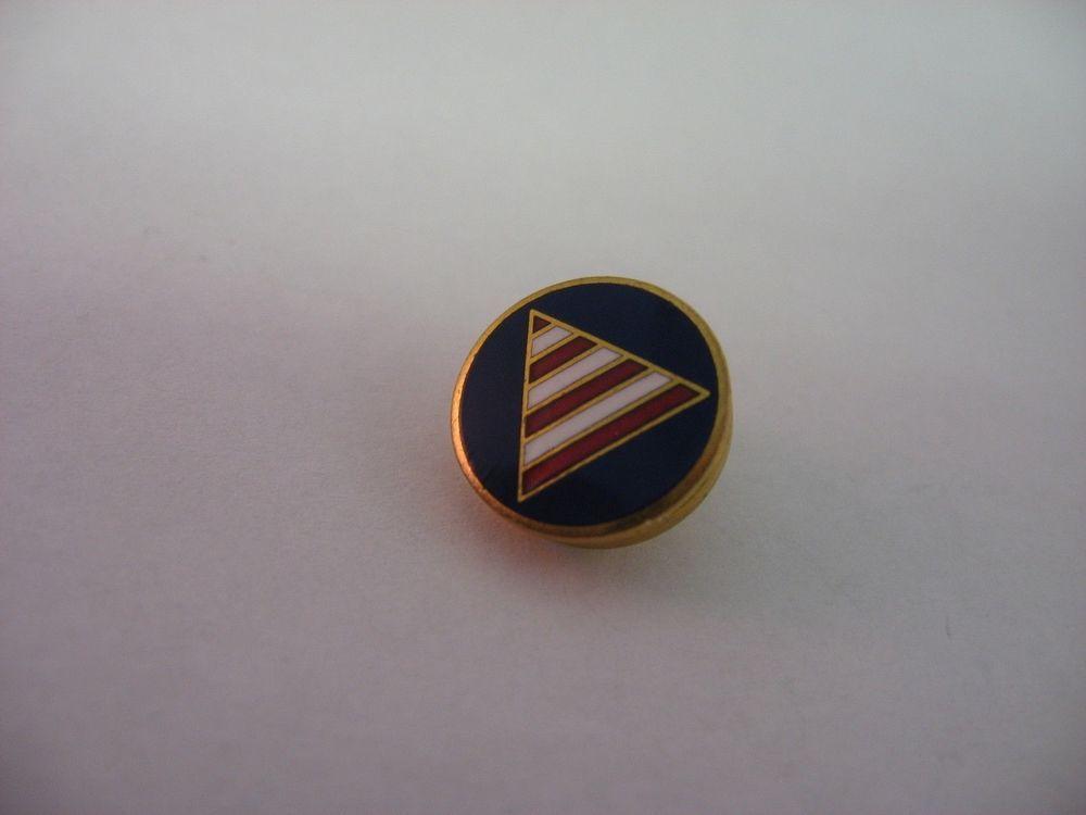 Blue Circle White Triangle Logo - Vintage Beautiful Blue Circle Red White Triangle Enamel Pin ...