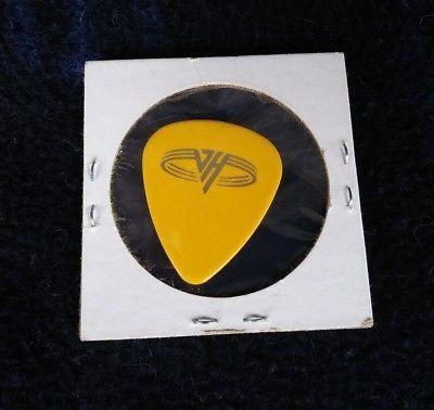 Yellow Swirl Logo - Eddie Van Halen guitar pick with swirl logo gold on yellow/orange ...
