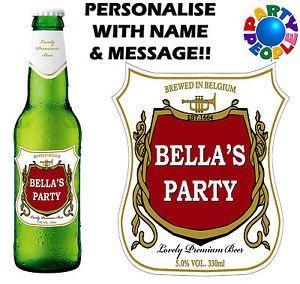 Beer Bottle Logo - PERSONALISED BEER BOTTLE LABEL (TYPE 1) NAME & MESSAGE
