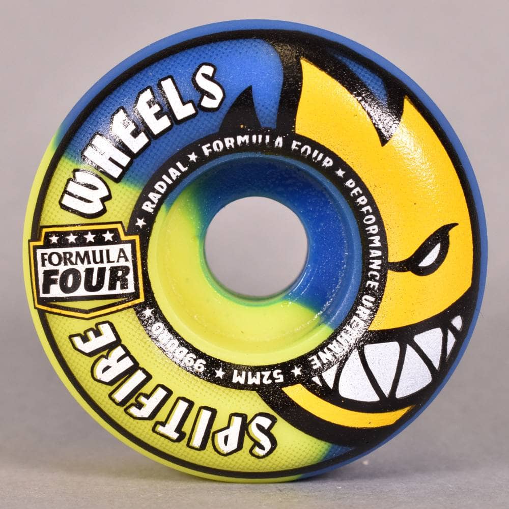 Yellow Swirl Logo - Spitfire Wheels Blue/Yellow Swirl Radials 99D Formula Four ...