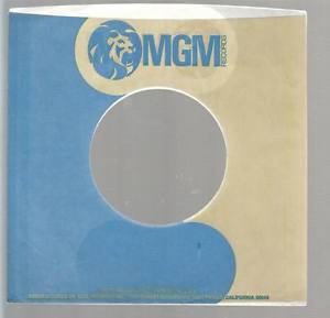 Yellow Swirl Logo - Company Sleeve 45 MGM Blue Yellow Swirl W Round MGM Logo On