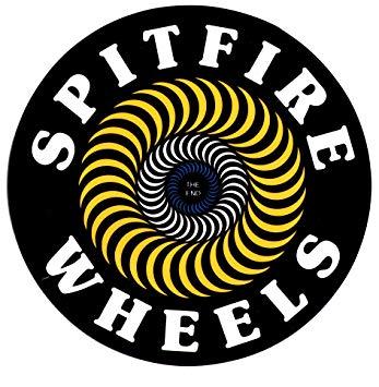 Yellow Swirl Logo - Spitfire Wheels Skateboard Sticker - Yellow Classic Swirl - 15 x ...