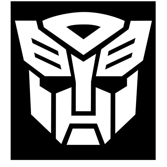 Transformers Black and White Logo - Transformers Autobot White Decal