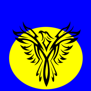 Yellow Blue Eagle Logo - Eagle Over Softball Blue Background Clip Art