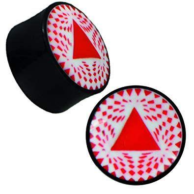 Red White Circle with Triangle Logo - Plug Horn red white engraving black triangle triangles overlapping ...