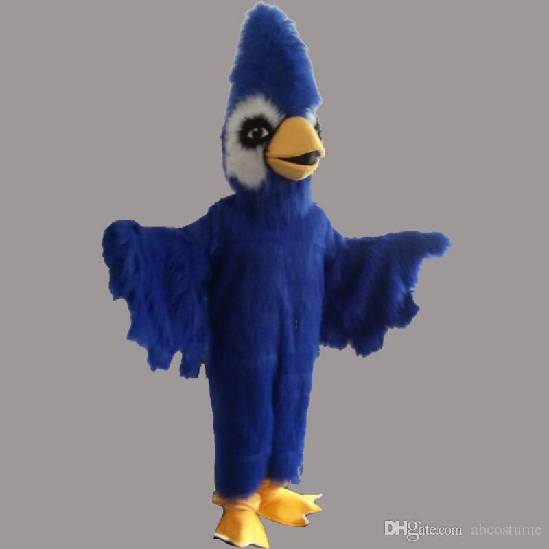 Yellow Blue Eagle Logo - Adult Size Real Photo Blue Eagle Mascot Costume Bird Fancy Party