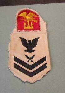Yellow Blue Eagle Logo - Vintage US Navy Patch Lot Yellow Eagle and Rifle on Red Background +