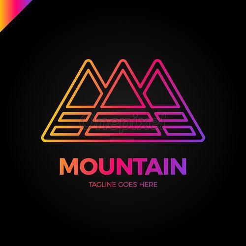 Mountain M Logo - Line Mountain Letter M Logo. Fashion Logotype - 3865740 | Onepixel