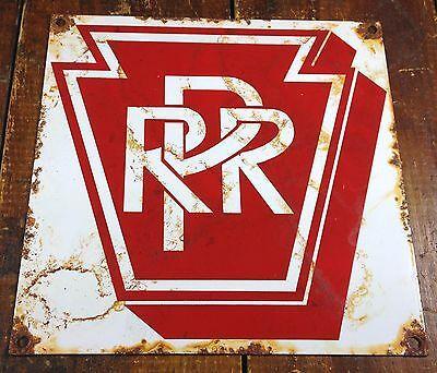 Red Keystone Logo - PA RR PENNSYLVANIA Railroad PRR Keystone Logo Red & White Porcelain ...