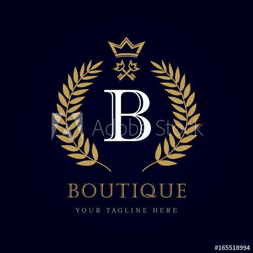 Letter B with Crown Logo - Luxury boutique crown key letter 