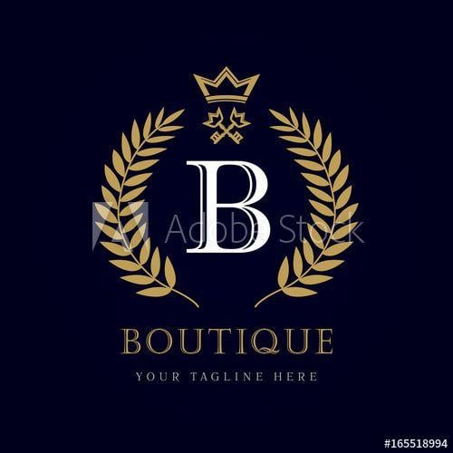 Letter B with Crown Logo - Luxury boutique crown key letter 