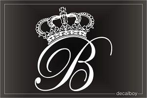 Letter B with Crown Logo - Crown Car Window Decals & Stickers | Decalboy