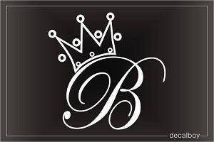 Letter B with Crown Logo - Crown Letter Car Window Decals & Stickers | Decalboy
