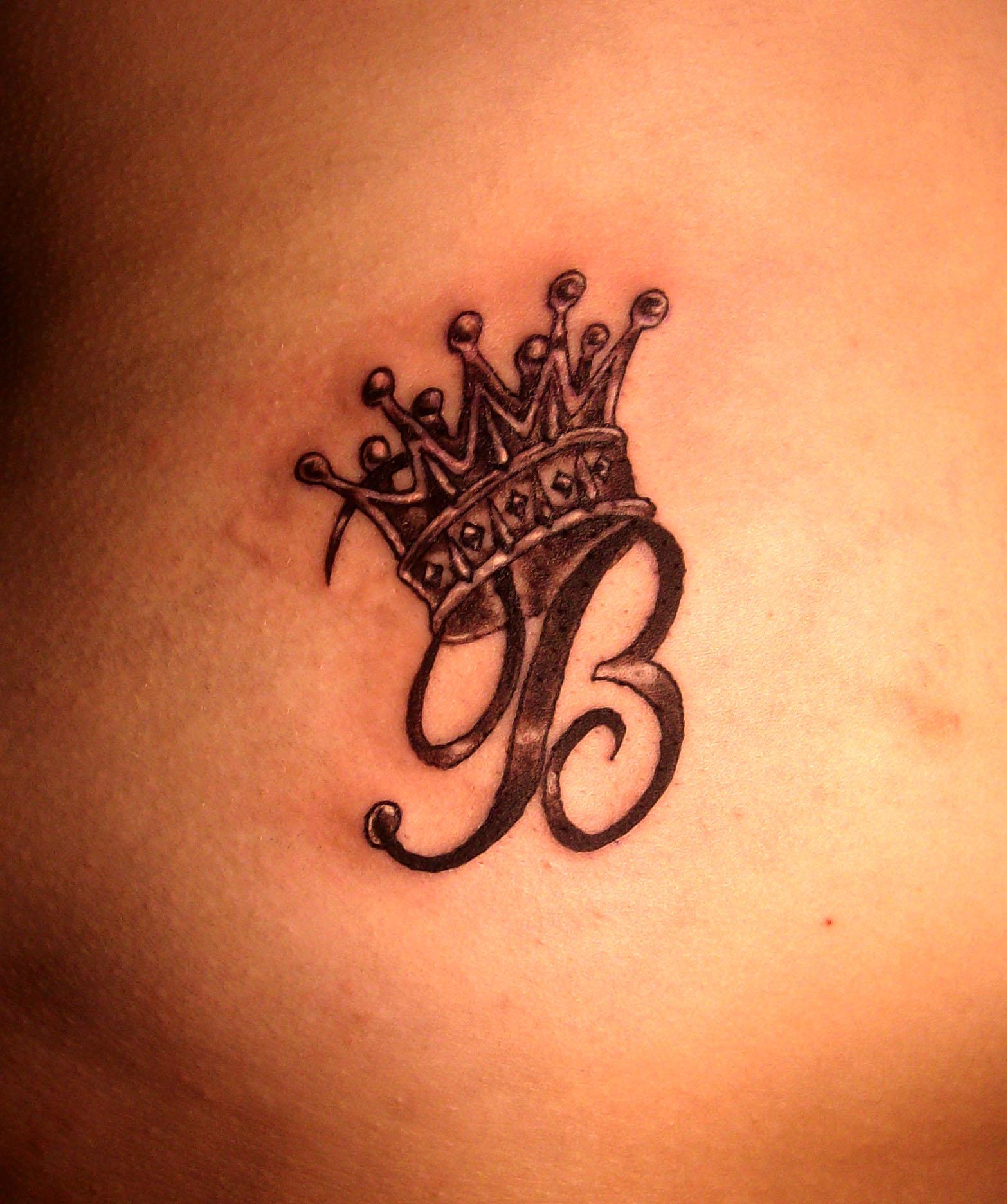 Letter B with Crown Logo - B Letter With Crown Tattoo On Leg