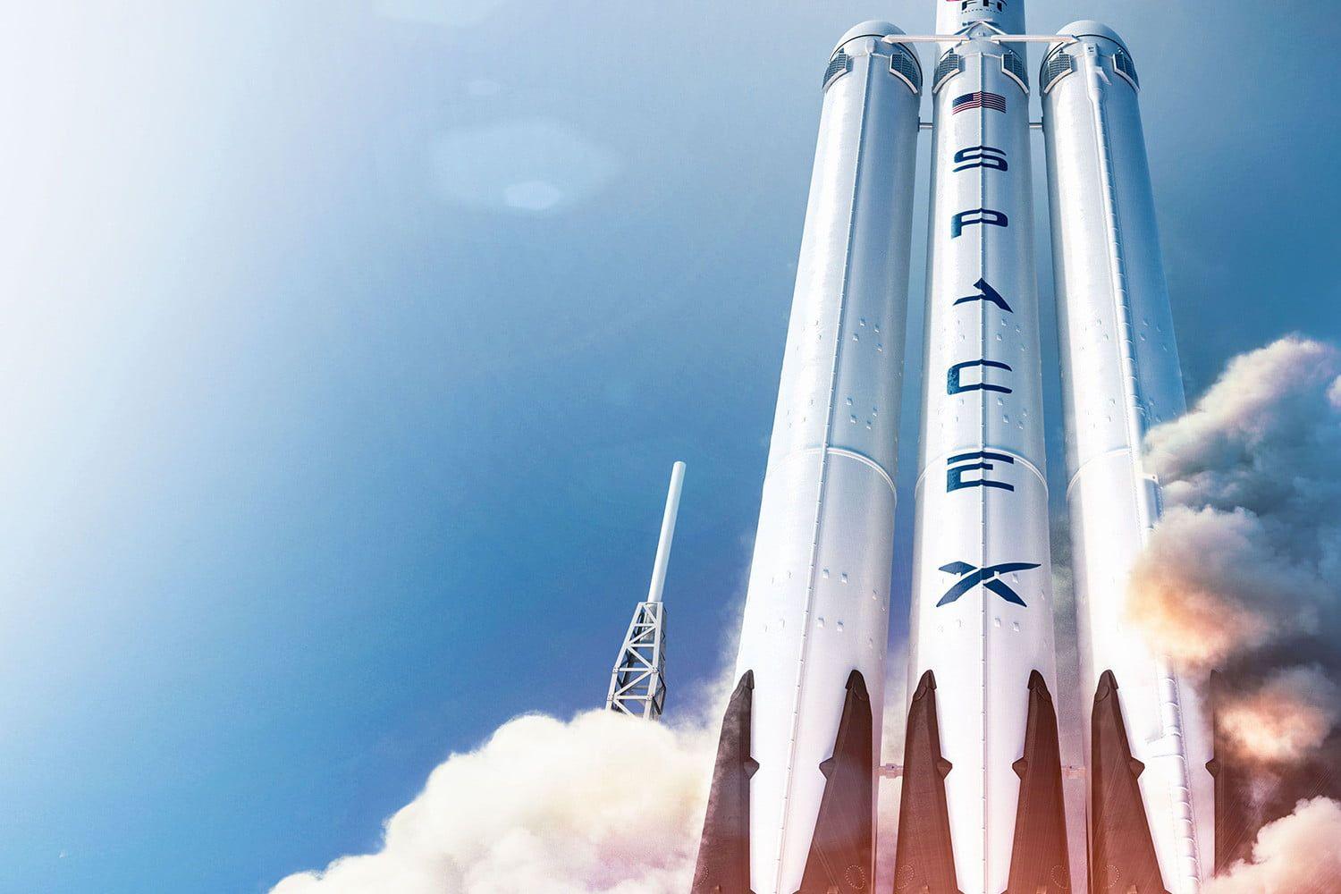Falcon Heavy SpaceX Logo - 7 Amazing Facts About SpaceX's Falcon Heavy Rocket | Digital Trends