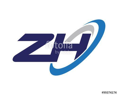 ZH Logo - ZH Letter Swoosh Blue Logo