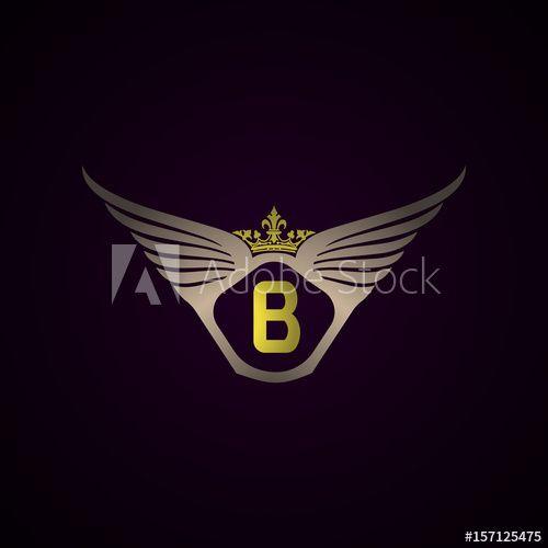 Letter B with Crown Logo - wings and crown luxury logo design with letter B - Buy this stock ...