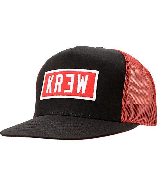 Red KR3W Logo - KR3W Locker Red & Black Trucker Snapback Hat | Zumiez