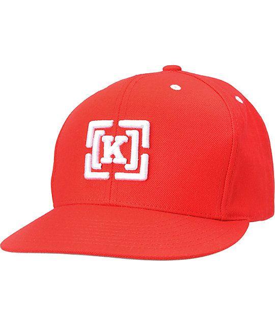 Red KR3W Logo - KR3W Brackets Red Snapback Hat | Zumiez