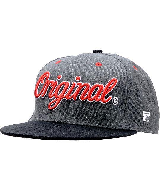 Red KR3W Logo - KR3W Original Charcoal & Black Snapback Hat | Zumiez