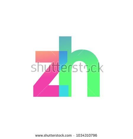 ZH Logo - Initial Letter ZH Lowercase Logo green, pink and Blue, Modern and ...