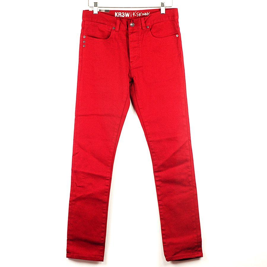 Red KR3W Logo - Kr3w K Skinny Jeans Krew Bull D Red Two Skateboard Shop