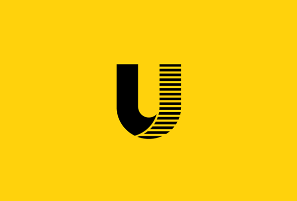 Yellow U Logo - 20 Broken Letter Logo Examples for Your Inspiration - SimpleFreeThemes