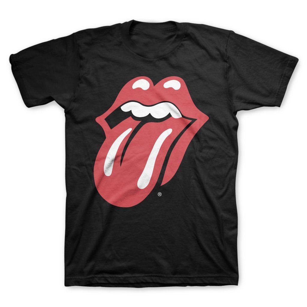 Rolling Stones Tongue Logo - Classic Tongue Logo Black T Shirt