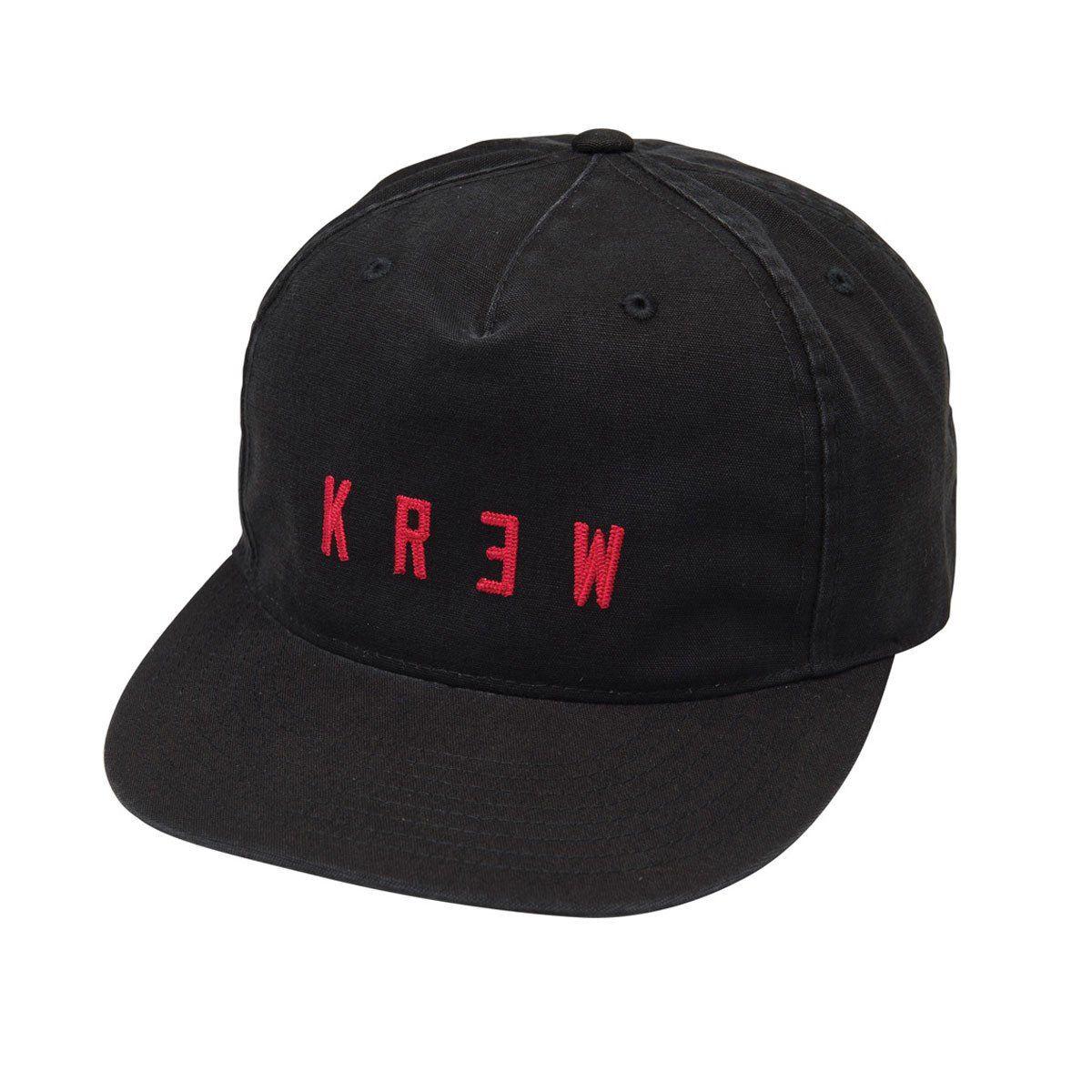 Red KR3W Logo - LOCKER WASH Hat - Black / Red - KR3W Denim