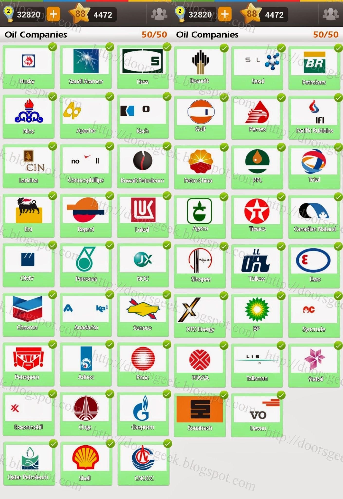 Oil Company Logo - Logo Game: Guess the Brand [Bonus] Oil Companies ~ Doors Geek