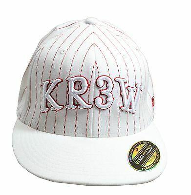 Red KR3W Logo - KR3W INVY WHITE Red Pinstripe Logo Baseball Cap 210 Fitted Flexfit