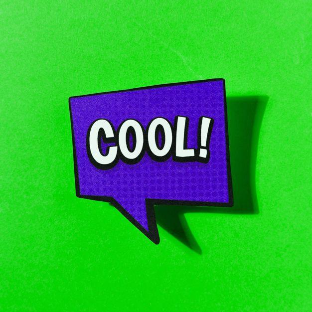Purple and Green Cool Logo - Cool comic book bubble text pop art retro style on green background ...