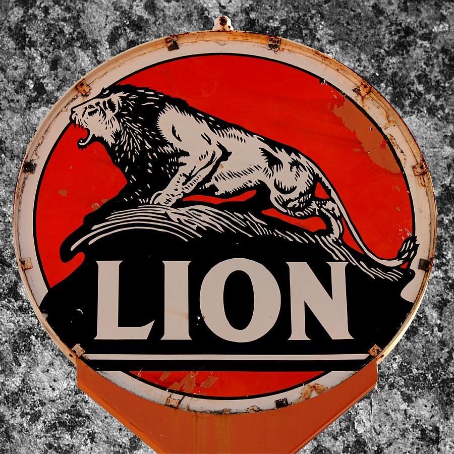 Lion Oil Logo - Vintage Lion Oil Sign Photograph