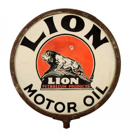 Lion Oil Logo - Lion Motor Oil with Lion On the Rock Logo Sign.