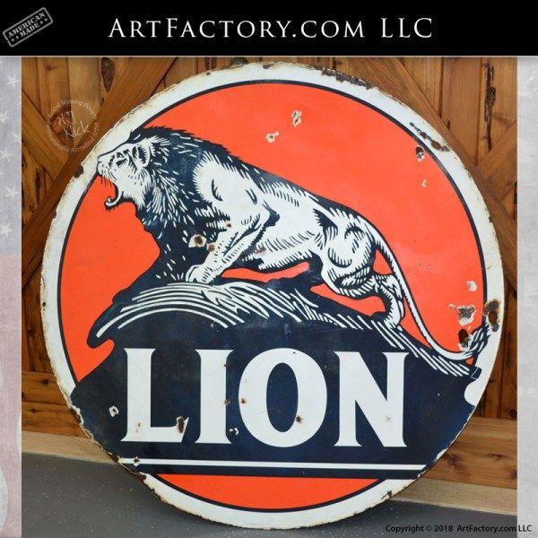 Lion Oil Logo - Vintage Lion Oil Station Sign Porcelain Sign