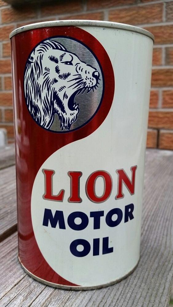 Lion Oil Logo - Rare Lion Motor Oil Imperial Quart Full Tin Can Lion Oil Company