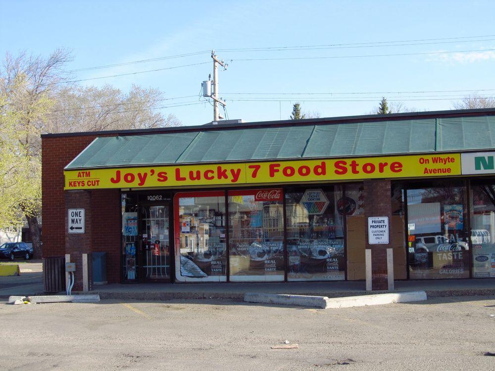 Lucky Grocery Store Logo - Joy's Lucky 7 Food Store - Old Strathcona