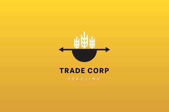 Yellow Corp Logo - Trade corporation logo template. Logo Templates Creative Market