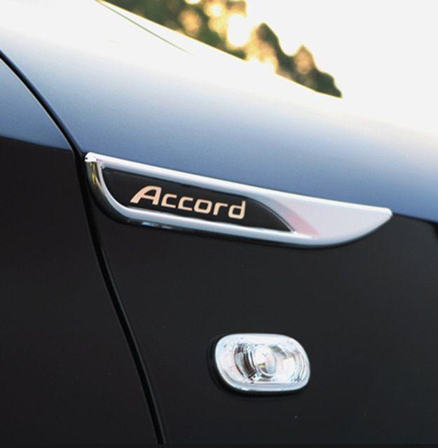 2018 Honda Accord Logo - 1 Pair Chrome Quality ABS Blade Fender Emblem 3M Label Sticker ...