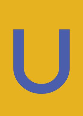Yellow U Logo - Yellow Letter U as Poster in Standard Frame by JUNIQE | JUNIQE UK