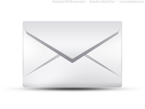 White Email Logo - PSD envelope, email icons set