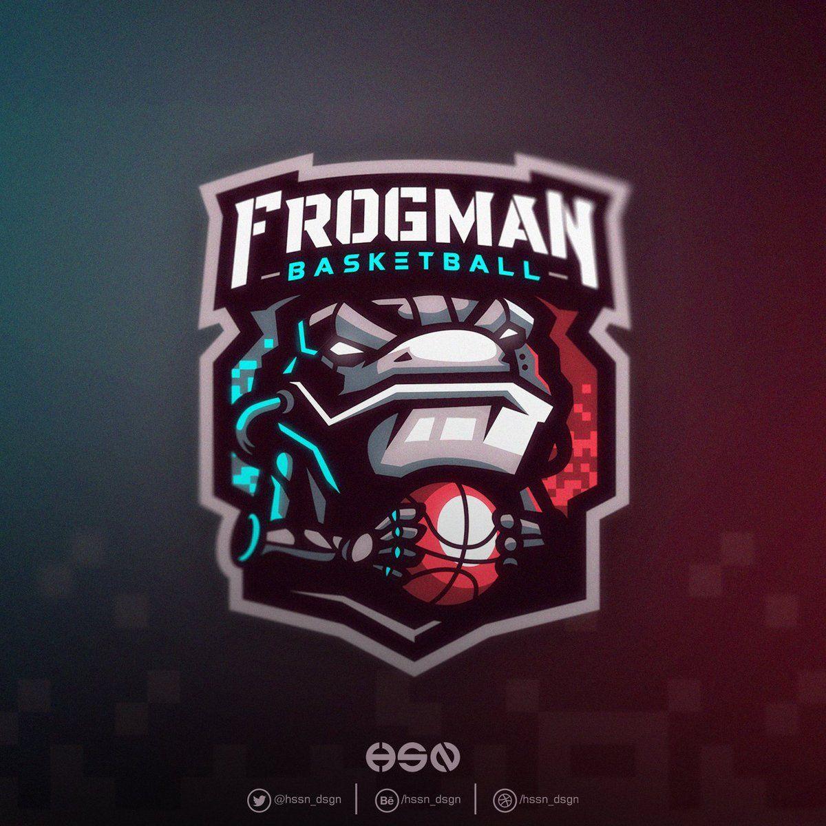 Frog Basketball Logo - H S S N Robotic Frog Mascot Logo For A Basketball