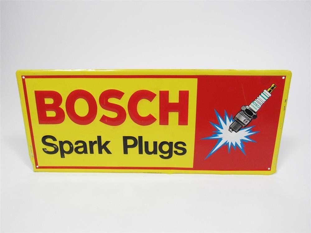 Bosch Spark Plugs Logo - Colorful vintage Bosch Spark Plugs single-sided embossed tin
