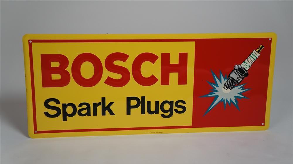 Bosch Spark Plugs Logo - N.O.S. Bosch Spark Plugs embossed tin automotive garage sign